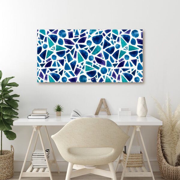 Quadro su tela – Composizione blu-viola di frammenti ad acquerello