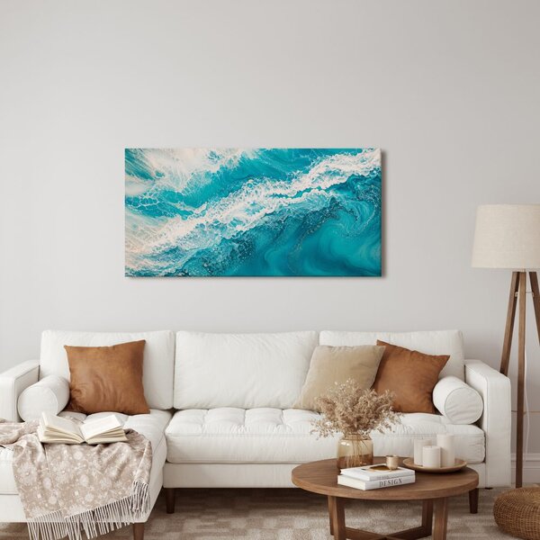 Quadro su tela – Risacca astratta turchese
