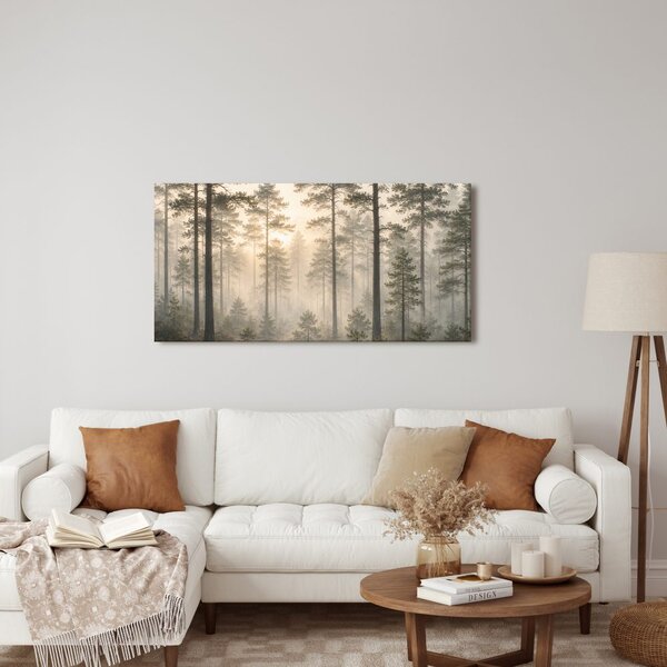 Quadro su tela – Foresta con raggi di sole
