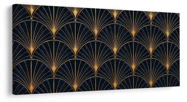 Quadro su tela – Ornamento lussuoso blu e oro