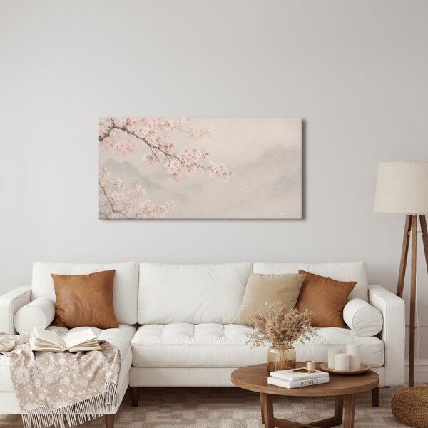 Quadro su tela – Ciliegio in fiore dai toni pastello