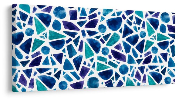 Quadro su tela – Composizione blu-viola di frammenti ad acquerello