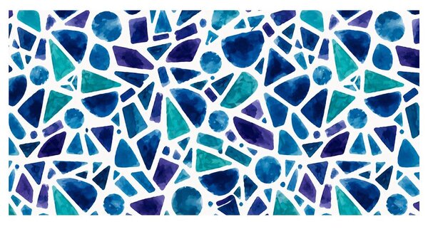 Quadro su tela – Composizione blu-viola di frammenti ad acquerello