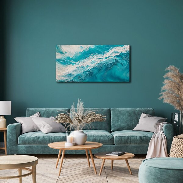 Quadro su tela – Risacca astratta turchese