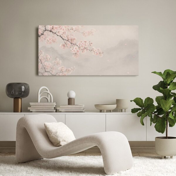 Quadro su tela – Ciliegio in fiore dai toni pastello
