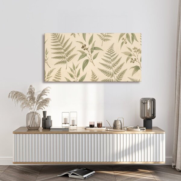 Quadro su tela – Erbario vintage di rametti verdi