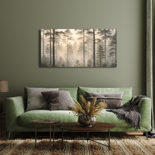 Quadro su tela – Foresta con raggi di sole