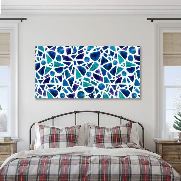 Quadro su tela – Composizione blu-viola di frammenti ad acquerello