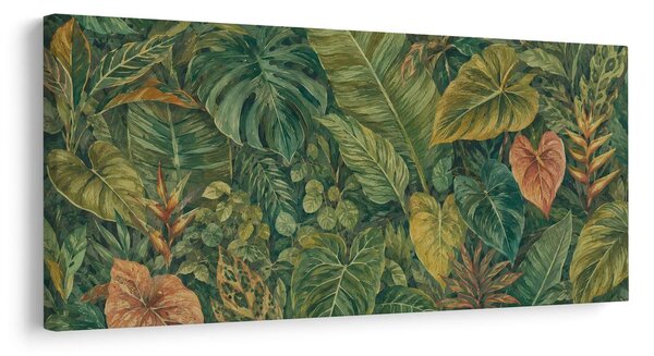 Quadro su tela – Composizione botanica di foglie tropicali