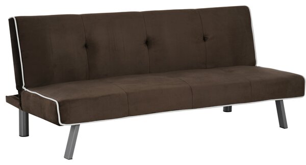 Divano Letto 2 Posti in Tessuto 170x76x72,5 cm Marrone