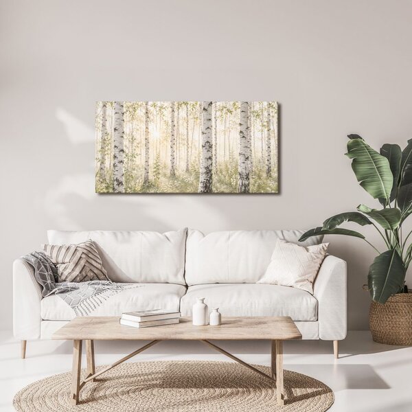 Quadro su tela – Luce del mattino tra le betulle