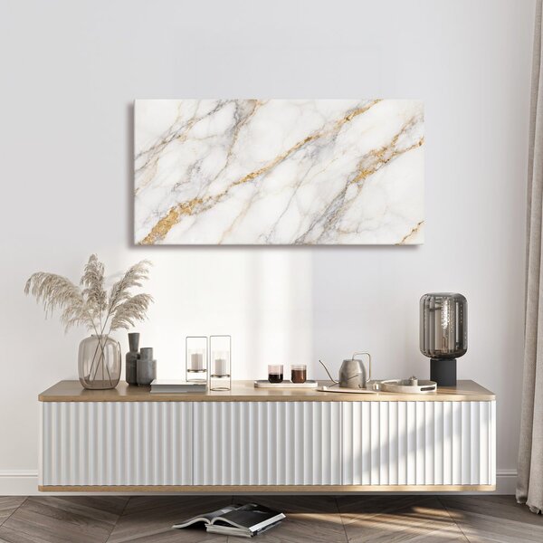 Quadro su tela – Pregiata trama marmorea dorata
