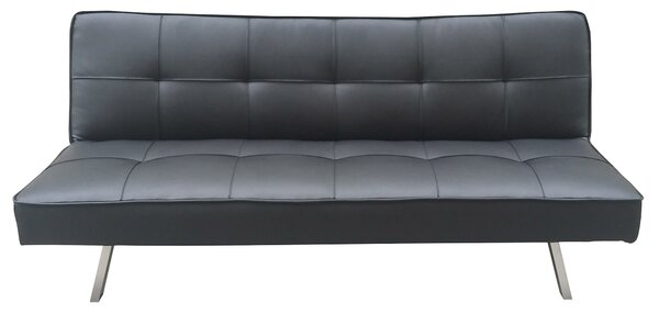 Divano Letto 3 Posti 81x71x178 cm in Similpelle Motti Clarelle Nero