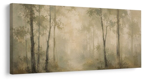Quadro su tela – Foresta silenziosa nella foschia mattutina