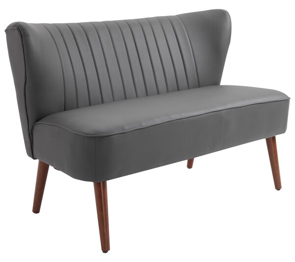 Divano 2 Posti in Similpelle 108,5x61x79 cm Grigio
