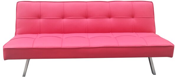 Divano Letto 3 Posti 81x71x178 cm in Similpelle Motti Clarelle Rosso