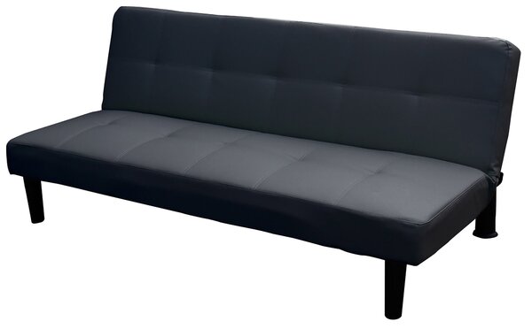 Divano Letto 3 Posti 78x112x180 cm in Similpelle Motti Valentina Grigio Scuro
