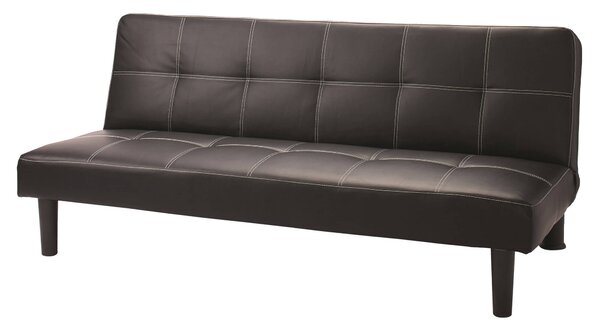 Divano Letto 3 Posti 78x112x180 cm in Similpelle Motti Valentina Nero