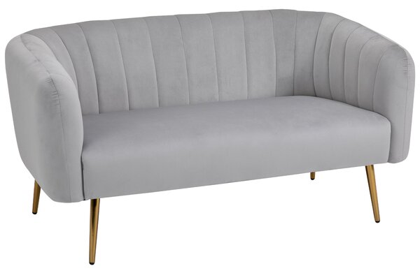 Divano 2 Posti in Tessuto 143x74x71,5 cm Grigio