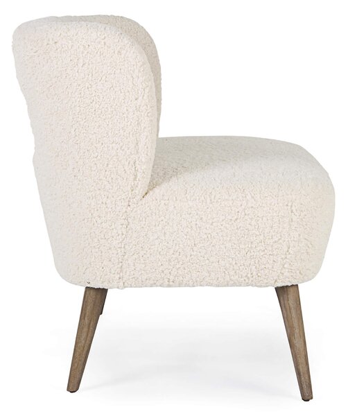 Divano 2 Posti 115x68x78 cm in Legno e Poliestere Effetto Lana Cortina