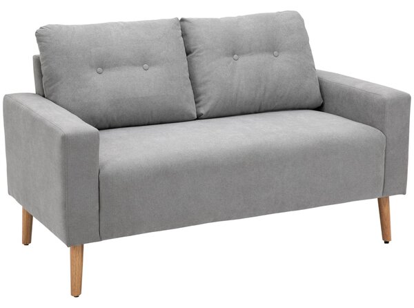 Divano 2 Posti in Tessuto 15x76x88 cm Grigio