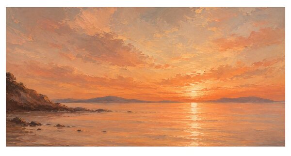 Quadro su tela – Acqua calma al crepuscolo