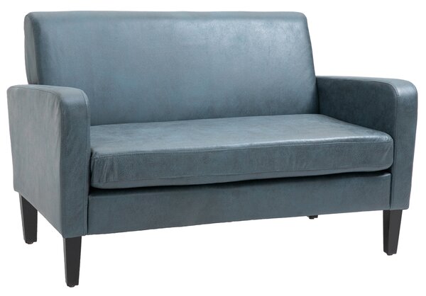 Divano 2 Posti 122x72x74 cm in Tessuto Grigio-Azzurro