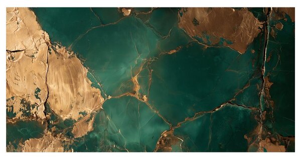 Quadro su tela – Lussuosa composizione marmorea verde e oro