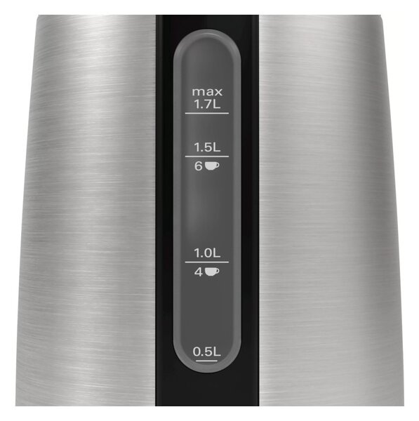 Bosch TWK3P420 Inox DesignLine Bollitore 1.7L 2400W Indicazione Tazza Filtro Calcare AutoOff