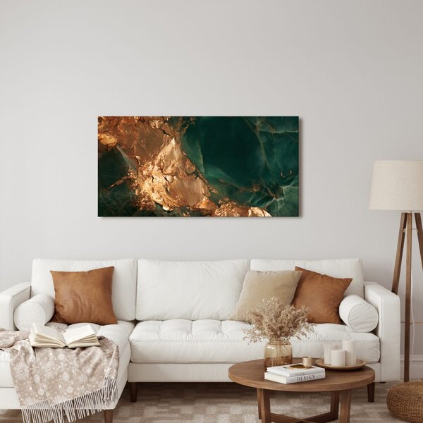 Quadro su tela – Toni ramati su fondo verde