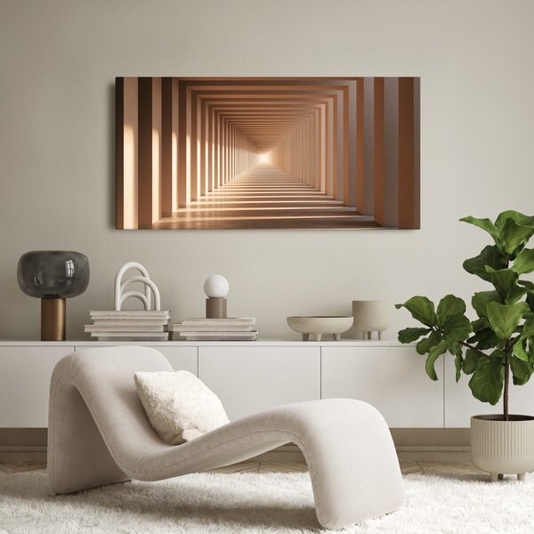 Quadro su tela – Corridoio geometrico con luce