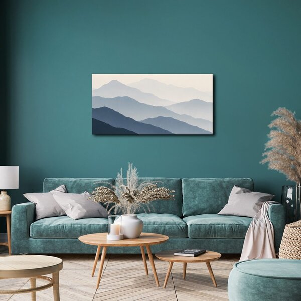 Quadro su tela – Siluette silenziose di montagne lontane