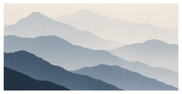 Quadro su tela – Siluette silenziose di montagne lontane