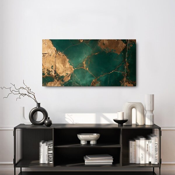 Quadro su tela – Lussuosa composizione marmorea verde e oro