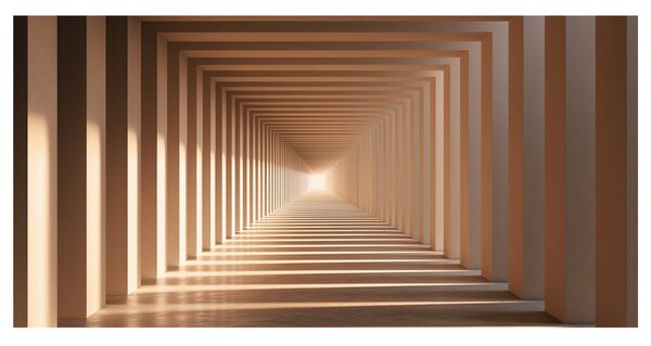 Quadro su tela – Corridoio geometrico con luce