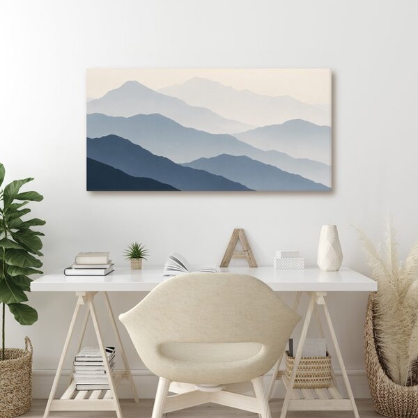 Quadro su tela – Siluette silenziose di montagne lontane