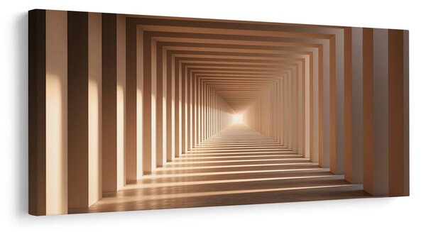 Quadro su tela – Corridoio geometrico con luce