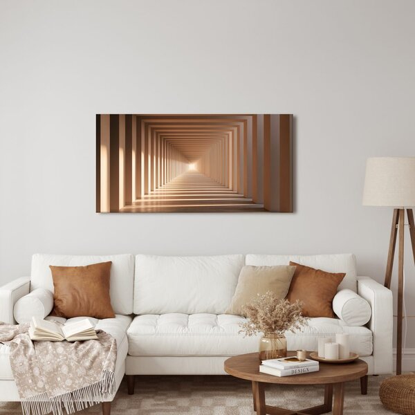 Quadro su tela – Corridoio geometrico con luce