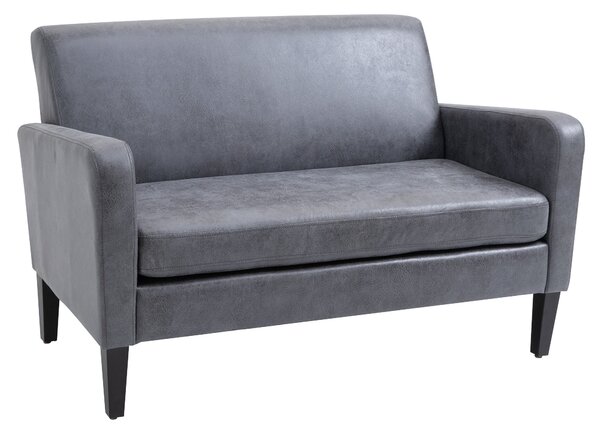 Divano 2 Posti 122x72x74 cm in Tessuto Grigio