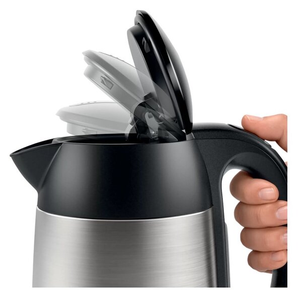Bosch TWK3P420 Inox DesignLine Bollitore 1.7L 2400W Indicazione Tazza Filtro Calcare AutoOff