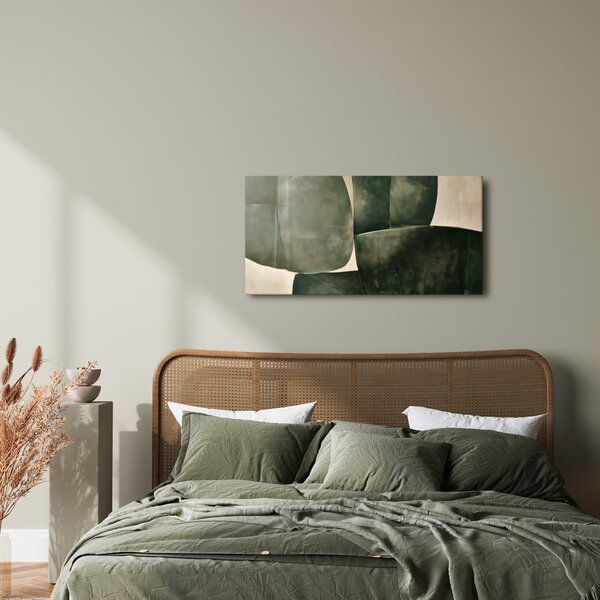 Quadro su tela – Forme organiche verde scuro