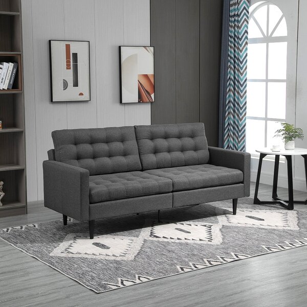 Divano Letto 200x79x96 cm in Tessuto Grigio