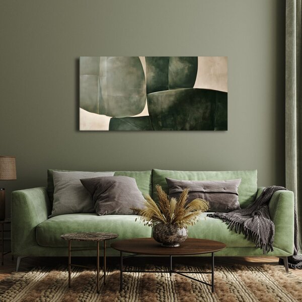Quadro su tela – Forme organiche verde scuro
