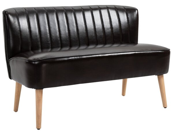 Divano 2 Posti 117x56,5x77 cm in Similpelle Marrone Scuro