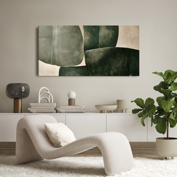 Quadro su tela – Forme organiche verde scuro