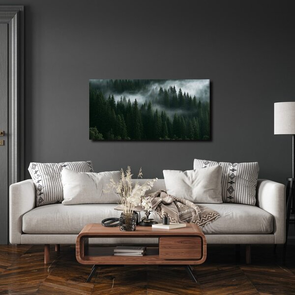 Quadro su tela – Foresta oscura avvolta dalla nebbia