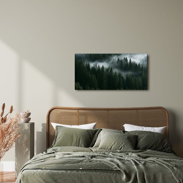 Quadro su tela – Foresta oscura avvolta dalla nebbia