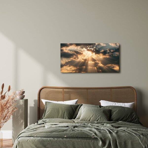 Quadro su tela – Sole drammatico dietro le nuvole