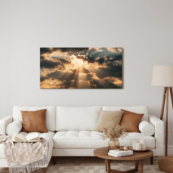 Quadro su tela – Sole drammatico dietro le nuvole