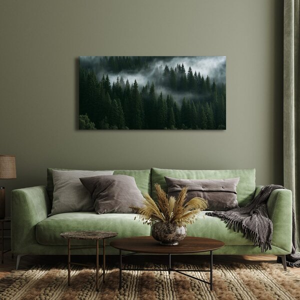 Quadro su tela – Foresta oscura avvolta dalla nebbia